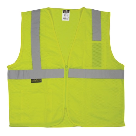 Sunbelt SAFETY VEST W/ZIPPER GREEN - 2X 11.5" x9" x0.5" A-B1SV2ZGM2X